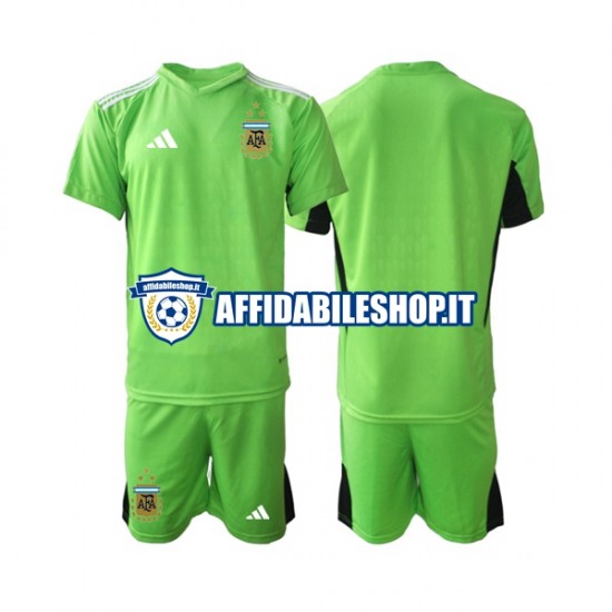 Maglia Argentina Portiere World Cup 2022 Bambino 3-13 anni Manica Corta, Gara Home