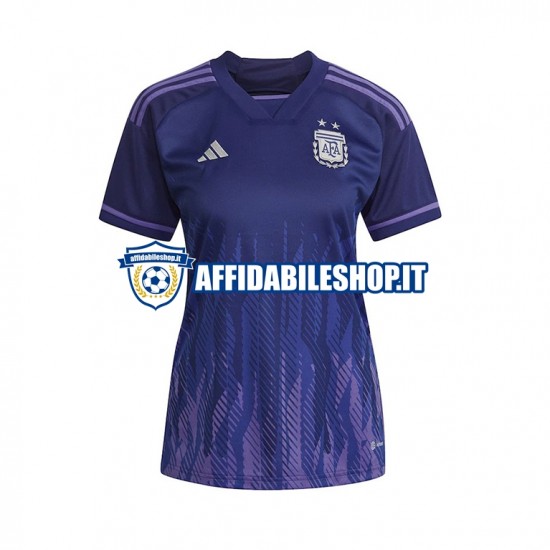 Maglia Argentina World Cup 2022 Donna Manica Corta, Gara Away