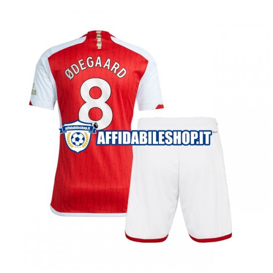 Maglia Arsenal Martin Odegaard 8 2023-2024 Bambino 3-13 anni Manica Corta, Gara Home