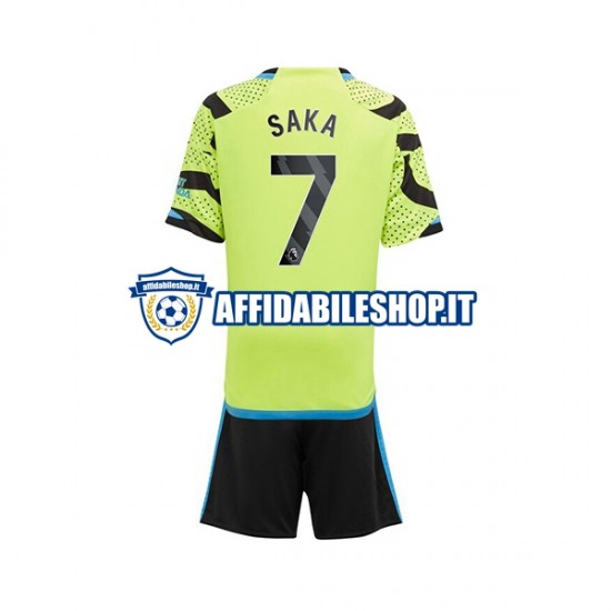 Maglia Arsenal Saka 7 2023-2024 Bambino 3-13 anni Manica Corta, Gara Away