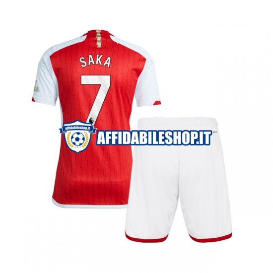 Maglia Arsenal Saka 7 2023-2024 Bambino 3-13 anni Manica Corta, Gara Home