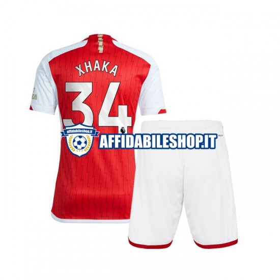 Maglia Arsenal Xhaka 34 2023-2024 Bambino 3-13 anni Manica Corta, Gara Home