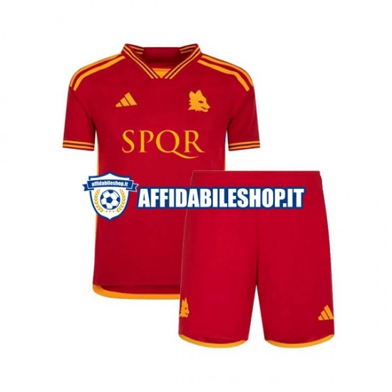 Maglia AS Roma 2023-2024 Bambino 3-13 anni Manica Corta, Gara Home