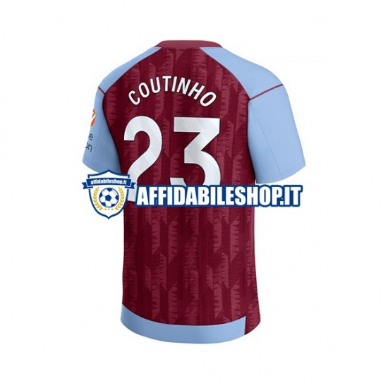 Maglia Aston Villa Philippe Coutinho 23 2023-2024 Uomo Manica Corta, Gara Home