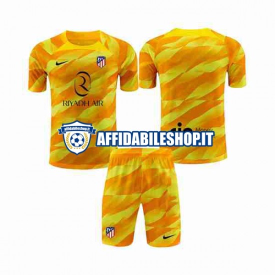 Maglia Atlético Madrid Portiere Arancia 2023-2024 Bambino 3-13 anni Manica Corta,