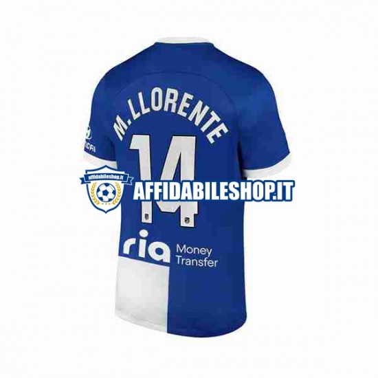 Maglia Atlético Madrid Marcos Llorente 14 2023-2024 Uomo Manica Corta, Gara Away