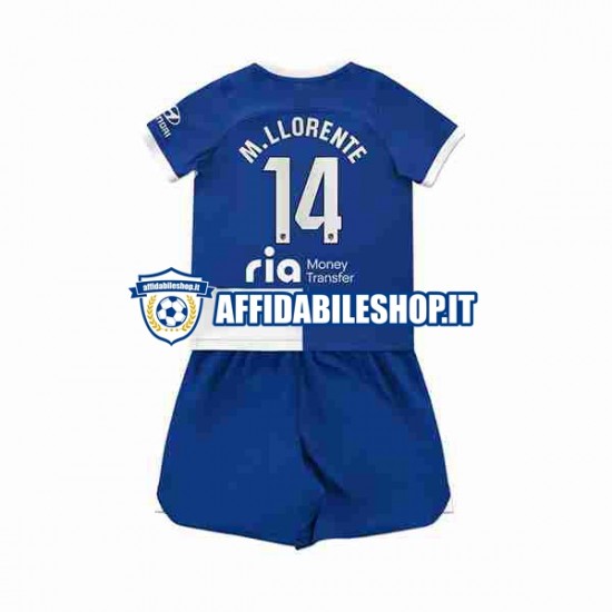 Maglia Atlético Madrid Marcos Llorente 14 2023-2024 Bambino 3-13 anni Manica Corta, Gara Away