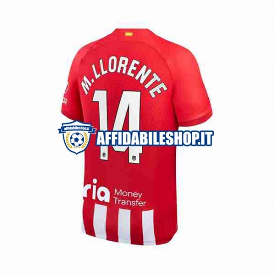 Maglia Atlético Madrid Marcos Llorente 14 2023-2024 Uomo Manica Corta, Gara Home