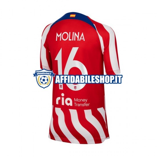 Maglia Atlético Madrid Nahuel Molina 16 2022-2023 Uomo Manica Corta, Gara Home