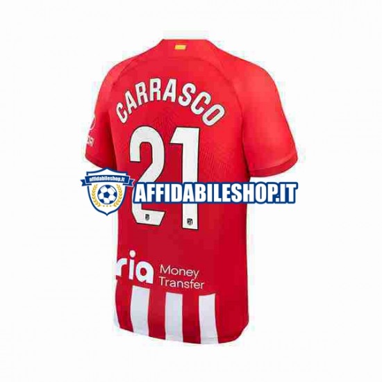 Maglia Atlético Madrid Yannick Carrasco 21 2023-2024 Uomo Manica Corta, Gara Home