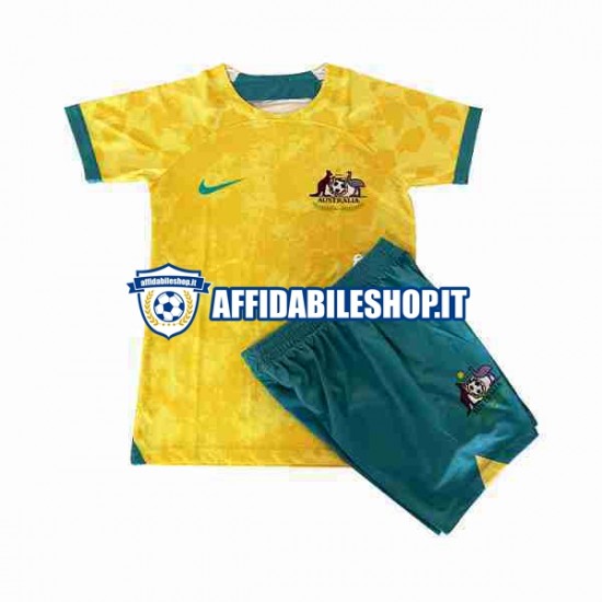 Maglia Australia 2022 Bambino 3-13 anni Manica Corta, Gara Home