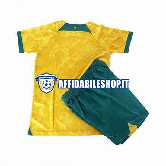 Maglia Australia 2022 Bambino 3-13 anni Manica Corta, Gara Home