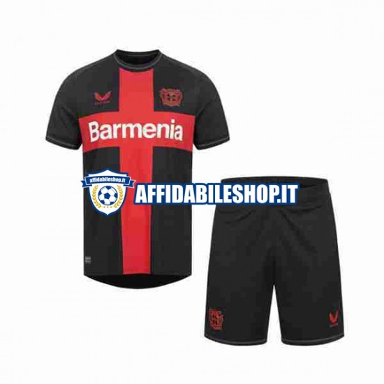 Maglia Bayer 04 Leverkusen 2023-2024 Bambino 3-13 anni Manica Corta, Gara Home