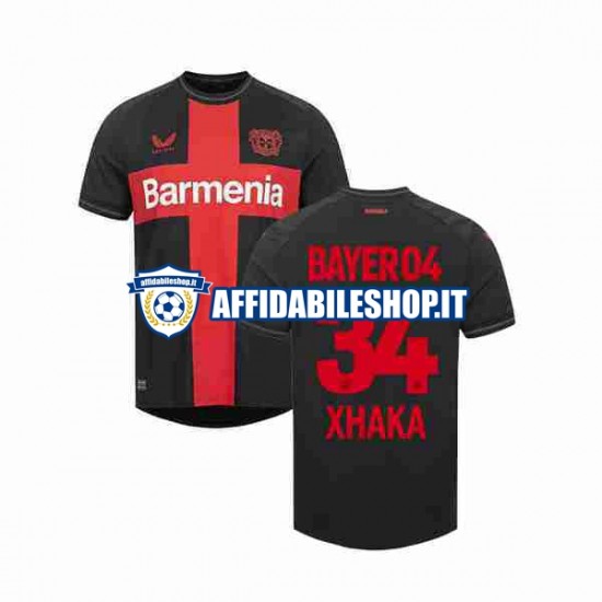 Maglia Bayer 04 Leverkusen Granit Xhaka 34 2023-2024 Uomo Manica Corta, Gara Home