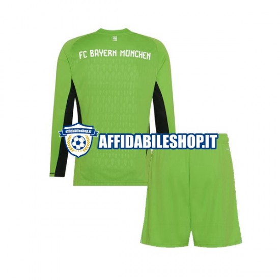 Maglia FC Bayern München Portiere 2023-2024 Bambino 3-13 anni Manica Lunga, Gara Away