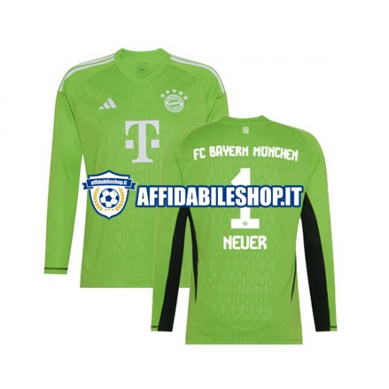 Maglia FC Bayern München Portiere Manuel Neuer 1 2023-2024 Uomo Manica Lunga, Gara Away