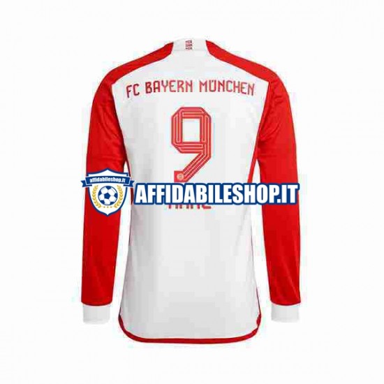 Maglia FC Bayern München Harry Kane 9 2023-2024 Uomo Manica Lunga, Gara Home