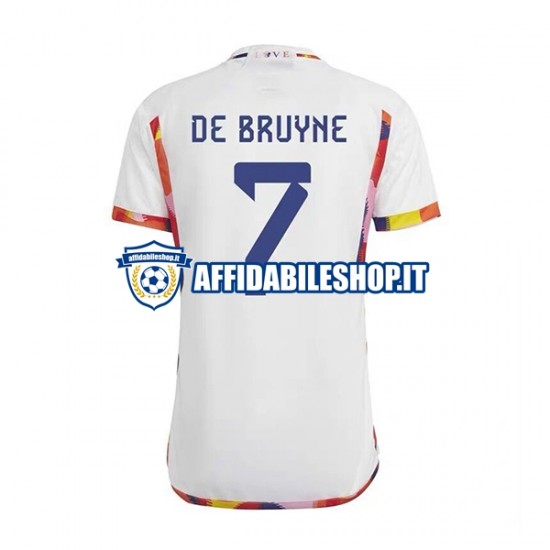 Maglia Belgio De Bruyne 7 World Cup 2022 Uomo Manica Corta, Gara Away