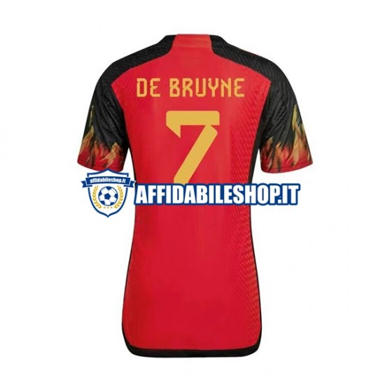 Maglia Belgio De Bruyne 7 World Cup 2022 Uomo Manica Corta, Gara Home