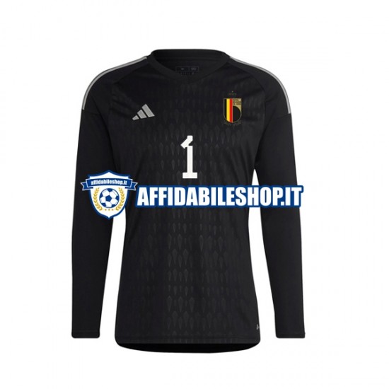 Maglia Belgio Portiere Courtois 1 2022 Uomo Manica Lunga, Gara Away