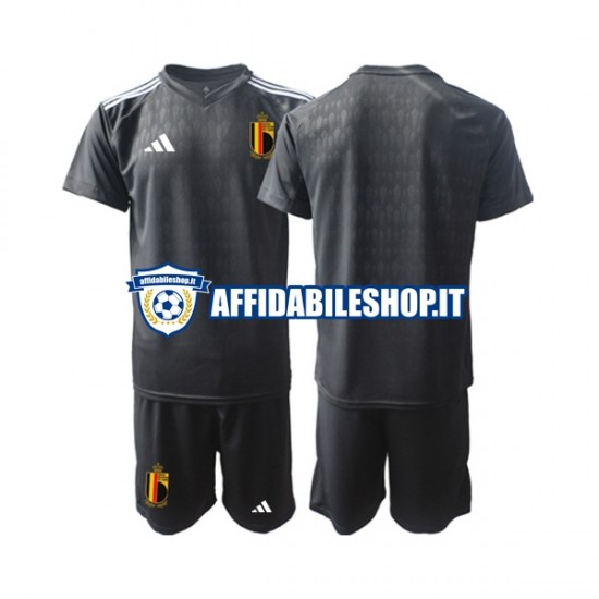 Maglia Belgio Portiere Courtois 1 2022 Bambino 3-13 anni Manica Corta, Gara Away