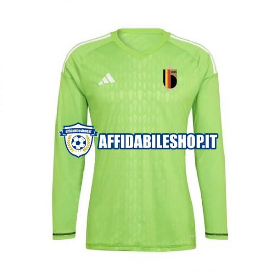 Maglia Belgio Portiere 2022 Uomo Manica Lunga, Gara Home