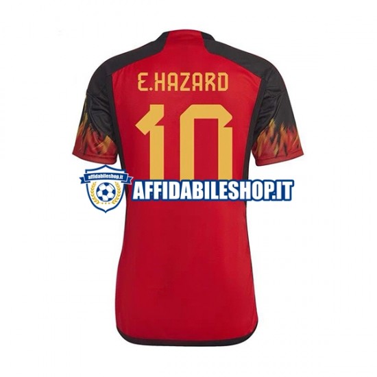 Maglia Belgio Hazard 10 World Cup 2022 Uomo Manica Corta, Gara Home