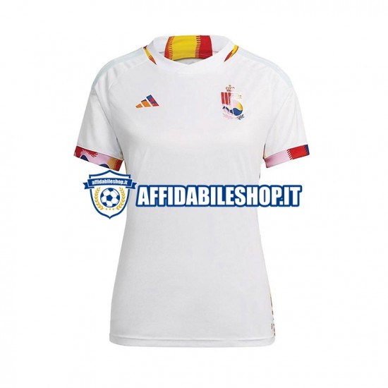 Maglia Belgio World Cup 2022 Donna Manica Corta, Gara Away