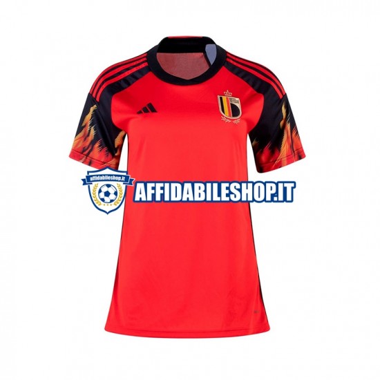 Maglia Belgio World Cup 2022 Donna Manica Corta, Gara Home