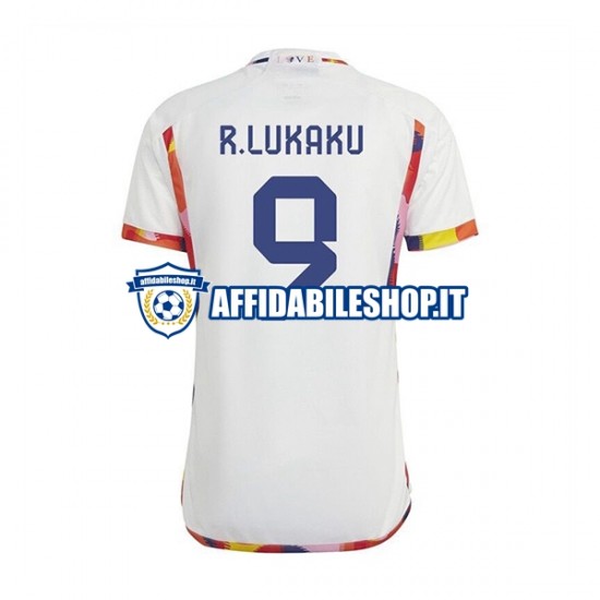 Maglia Belgio Lukaku 9 World Cup 2022 Uomo Manica Corta, Gara Away