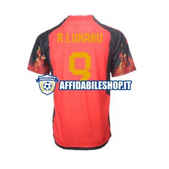 Maglia Belgio Lukaku 9 World Cup 2022 Uomo Manica Corta, Gara Home