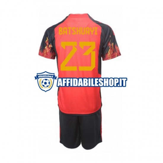 Maglia Belgio Michy Batshuayi 23 World Cup 2022 Bambino 3-13 anni Manica Corta, Gara Home