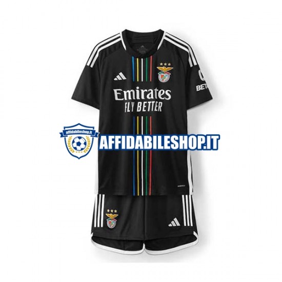 Maglia Benfica 2023-2024 Bambino 3-13 anni Manica Corta, Gara Away