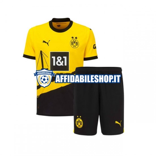 Maglia Borussia Dortmund 2023-2024 Bambino 3-13 anni Manica Corta, Gara Home