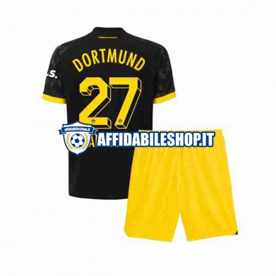 Maglia Borussia Dortmund Karim Adeyemi 27 2023-2024 Bambino 3-13 anni Manica Corta, Gara Away