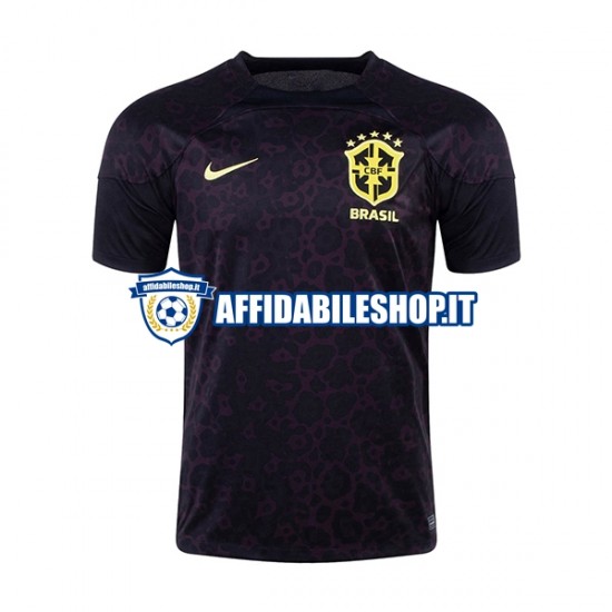 Maglia Brasile Portiere World Cup 2022 Uomo Manica Corta, Gara Home