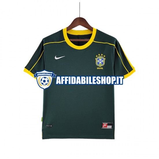 Maglia Brasile Portiere Retro 1998 Uomo Manica Corta, Gara Away