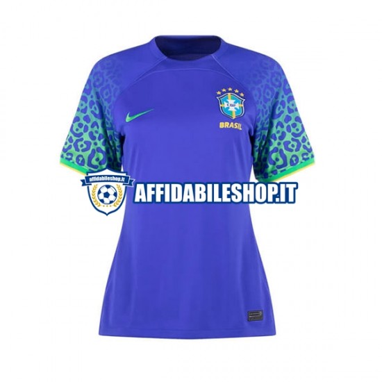 Maglia Brasile World Cup 2022 Donna Manica Corta, Gara Away