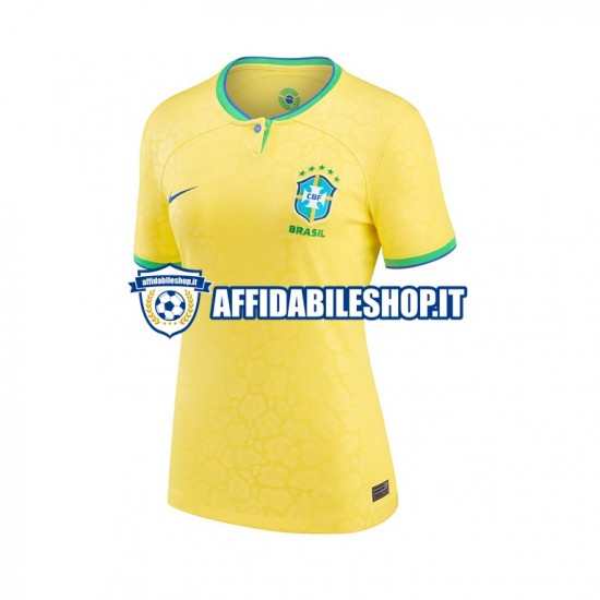 Maglia Brasile World Cup 2022 Donna Manica Corta, Gara Home