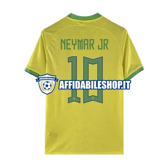 Maglia Brasile Neymar JR 10 World Cup 2022 Uomo Manica Corta, Gara Home