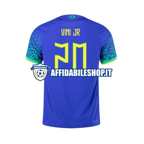 Maglia Brasile Vinicius Junior 20 World Cup 2022 Uomo Manica Corta, Gara Away