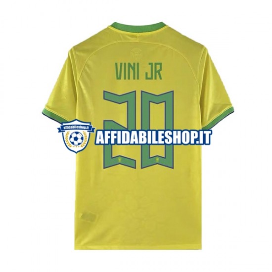 Maglia Brasile Vinicius Junior 20 World Cup 2022 Uomo Manica Corta, Gara Home