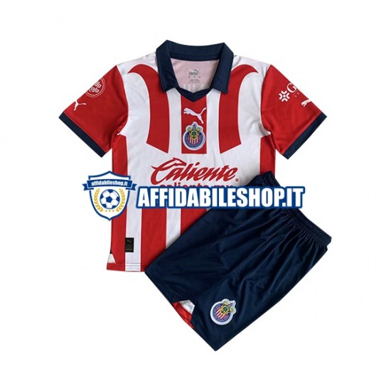 Maglia CD Guadalajara 2023-2024 Bambino 3-13 anni Manica Corta, Gara Home