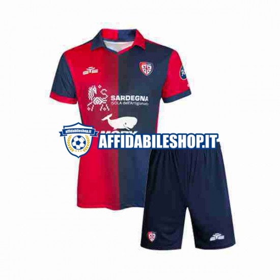 Maglia Cagliari 2023-2024 Bambino 3-13 anni Manica Corta, Gara Home