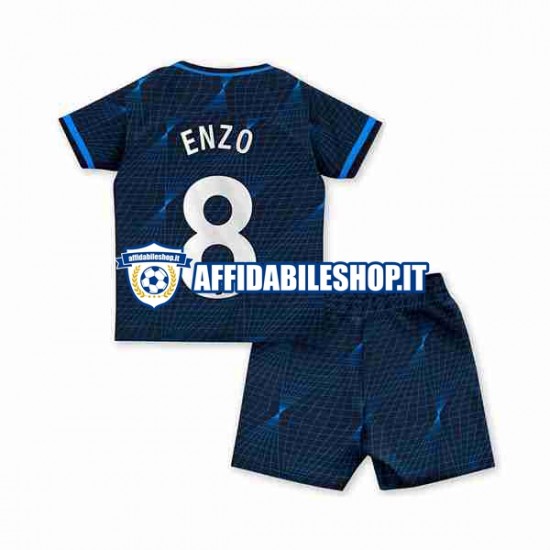 Maglia Chelsea Enzo Fernandez 8 2023-2024 Bambino 3-13 anni Manica Corta, Gara Away