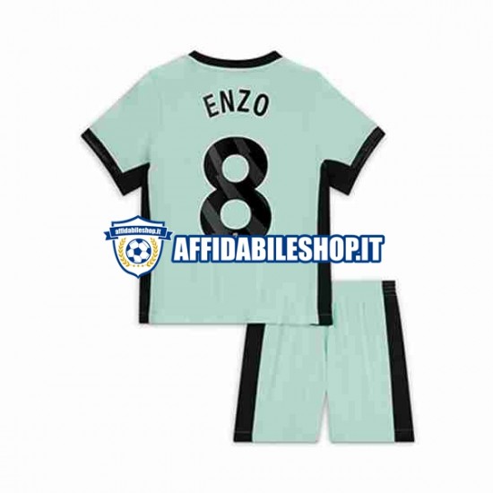 Maglia Chelsea Enzo Fernandez 8 2023-2024 Bambino 3-13 anni Manica Corta, Gara Terza