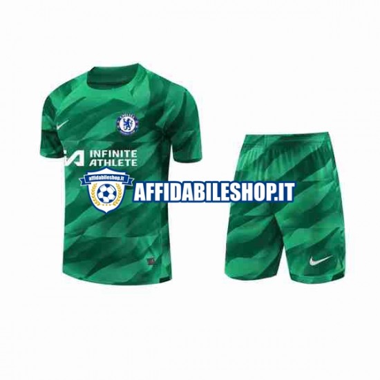 Maglia Chelsea Portiere 2023-2024 Bambino 3-13 anni Manica Corta, Gara Terza