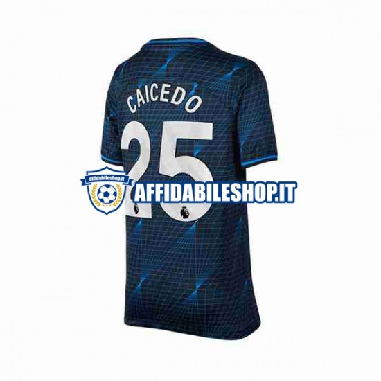 Maglia Chelsea Moises Caicedo 25 2023-2024 Uomo Manica Corta, Gara Away