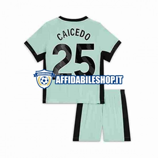 Maglia Chelsea Moises Caicedo 25 2023-2024 Bambino 3-13 anni Manica Corta, Gara Terza