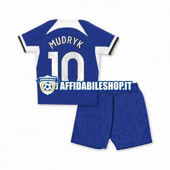 Maglia Chelsea Mykhaylo Mudryk 10 2023-2024 Bambino 3-13 anni Manica Corta, Gara Home